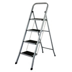 Escalera doméstica de acero HABITEX Ultra Slim de 4 peldaños color gris