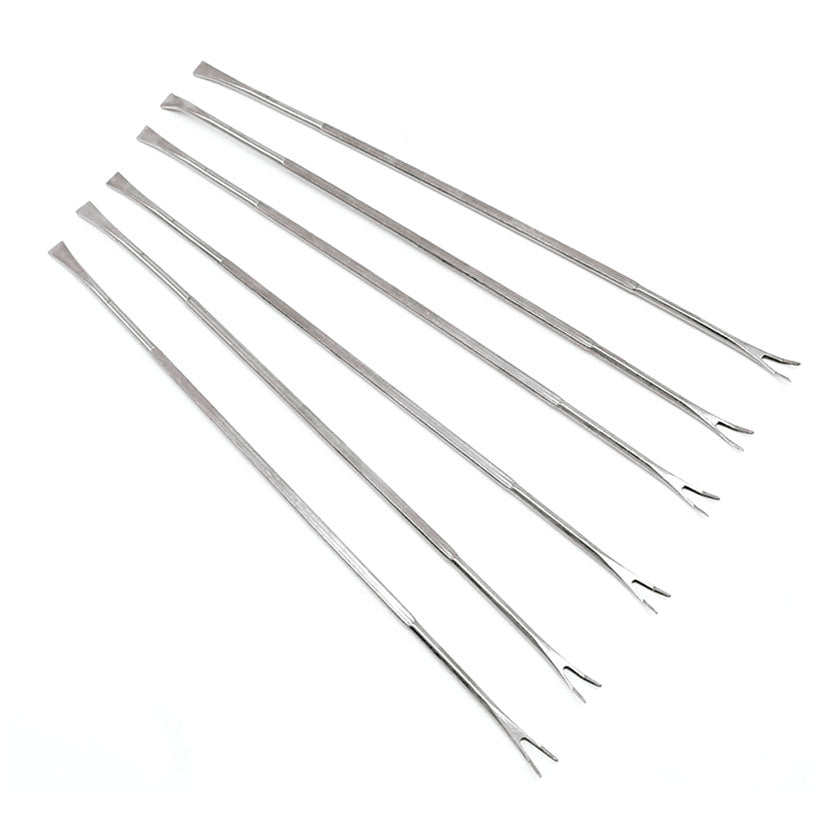 Juego de 6 cucharillas y tenedores para marisco Fackelmann de acero inoxidable 19 cm con doble punta