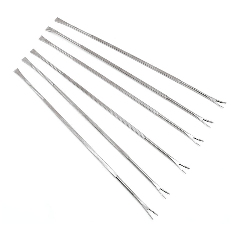 Juego de 6 cucharillas y tenedores para marisco Fackelmann de acero inoxidable 19 cm con doble punta
