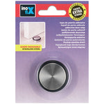 Embalaje original del tope de puerta Inofix 2419 destacando su fijación adhesiva extra fuerte y material inoxidable.