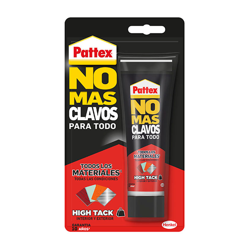 Blíster con tubo Pattex No Más Clavos Para Todo High Tack 142g adhesivo multimaterial interior exterior.