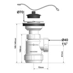 Sifón Botella Mini Extensible Tecnoagua Tecnoagua — Sifones y Válvulas de Desagüe