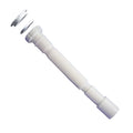 Sifón extensible blanco Tecnoagua T39-D con juntas y tuerca para desagüe de fregadero o lavabo.