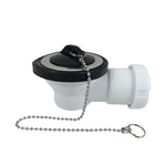 Válvula de desagüe horizontal extra-baja Tecnoagua T-361 con tapón y cadena para lavabo o bidé.