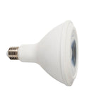 Bombilla LED PAR38 DUOLEC blanca con casquillo E27 vista de perfil