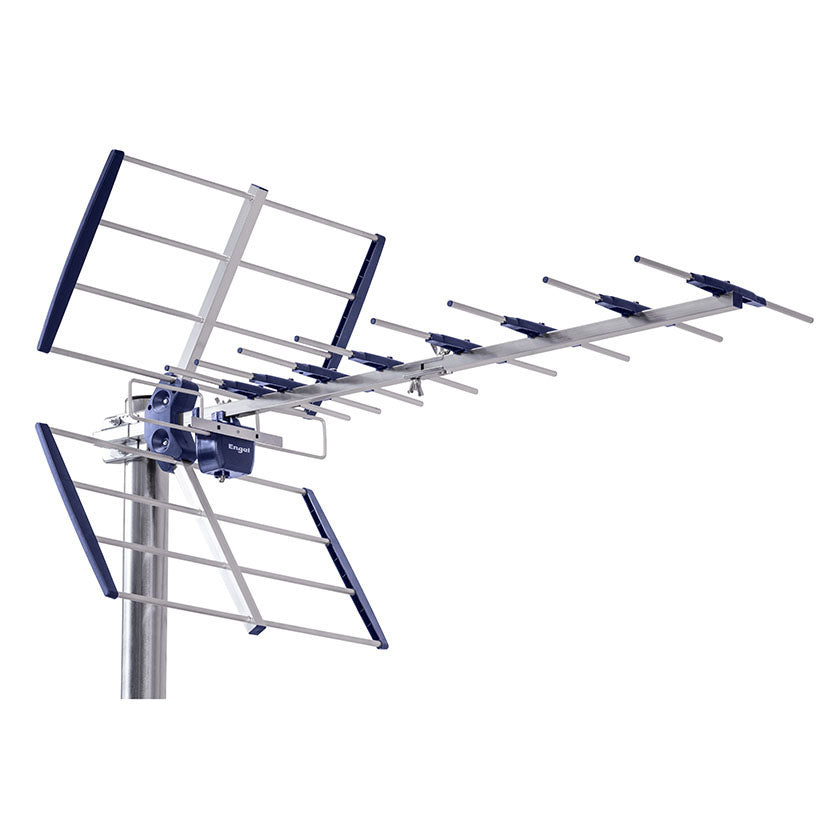 Antena exterior Engel AN 6000 G5 MAX-42 de aluminio con 11 elementos y sistema de montaje rápido.