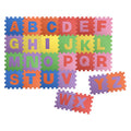 Alfombra puzzle de goma EVA con letras del abecedario en colores variados, 26 piezas encajables de 31x31 cm
