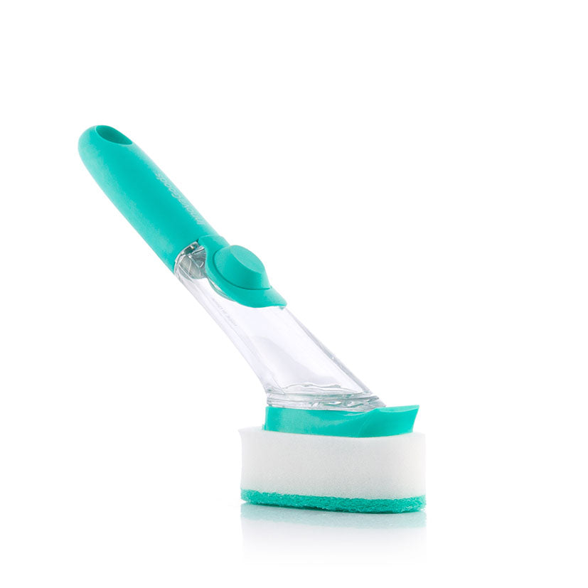 Cepillo ergonómico InnovaGoods con cabezal de esponja intercambiable para superficies delicadas.