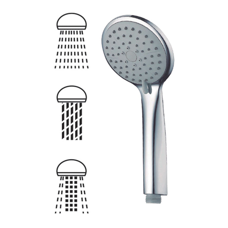 Mango de ducha cromado HABITEX Delhi con tres modos de salida de agua y diseño ergonómico