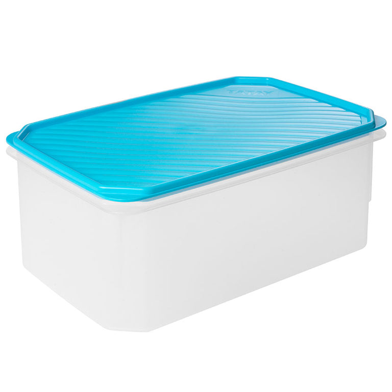 Fiambrera rectangular TATAY TopFlex transparente con tapa azul hermética