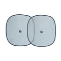 Set de dos parasoles laterales para coche de malla gris con ventosa central de 44x38 cm