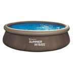 Piscina elevada Summer Waves vacía con acabado exterior decorativo tipo ratán