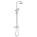 Columna de ducha monomando BOET Tubular cromada con rociador extraplano y ducha de mano