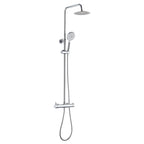 Columna de ducha monomando BOET Tubular cromada con rociador extraplano y ducha de mano