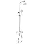 Columna de ducha monomando BOET Tubular cromada con rociador extraplano y ducha de mano