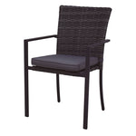 Sillón de jardín Aruba en ratán sintético gris con cojín de asiento y reposabrazos