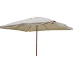 Parasol rectangular de 3x4 metros color crema con estructura de acero lacado para jardín.