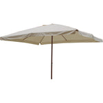 Parasol rectangular de 3x4 metros color crema con estructura de acero lacado para jardín.