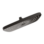 Rociador de ducha rectangular HABITEX Manila en acabado negro mate con boquillas de silicona antical.
