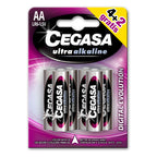 Pack de 6 pilas alcalinas CEGASA Ultra Alkaline AA LR6 1.5V promoción 4 más 2 gratis