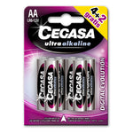 Pack de 6 pilas alcalinas CEGASA Ultra Alkaline AA LR6 1.5V promoción 4 más 2 gratis