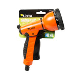 Embalaje de la pistola de riego LISTA Ergobasic 8700 N 14 con detalle de las 8 funciones de riego.