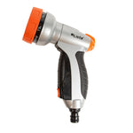 Pistola de riego metálica LISTA Ergometal con selector de 7 posiciones y mango ergonómico antideslizante.