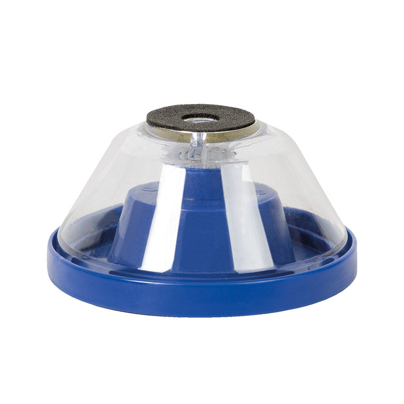 Recogedor de polvo RATIO 6264 con depósito transparente y base azul para taladros.