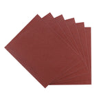 Pack de 6 hojas de papel de lija RATIO color granate para madera y plástico
