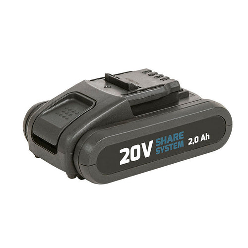 Batería compacta RATIO Share System 20V 2.0 Ah de alta eficiencia y diseño ergonómico.