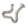 Sifón flexible extensible HABITEX cromado con diseño articulado para desagües de baño y cocina.