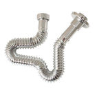 Sifón flexible extensible HABITEX cromado con diseño articulado para desagües de baño y cocina.