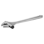 Vista lateral llave inglesa Bahco profesional con mango ergonómico y cabeza angulada