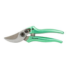 Tijera de poda LISTA Metallic verde con cuchillas de acero SK-5 y mango ergonómico ABS.