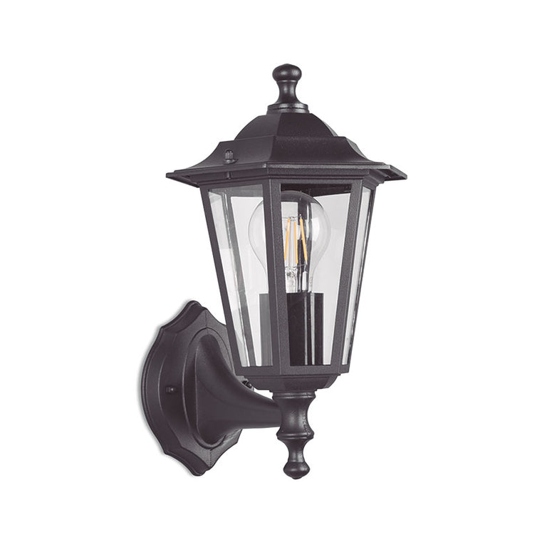 Aplique exterior ascendente DUOLEC Classic aluminio fundido y cristal