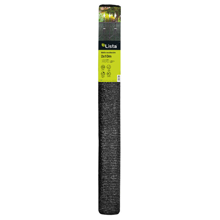 Rollo de malla de ocultación LISTA gris de 2x10 metros con protección UV y antimoho