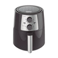 Freidora de aire caliente HABITEX CC4835 color negro con mandos analógicos de temperatura y tiempo.