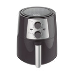 Freidora de aire caliente HABITEX CC4835 color negro con mandos analógicos de temperatura y tiempo.