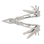 Alicate multiherramienta RATIO de acero inoxidable 420 con 10 funciones desplegadas