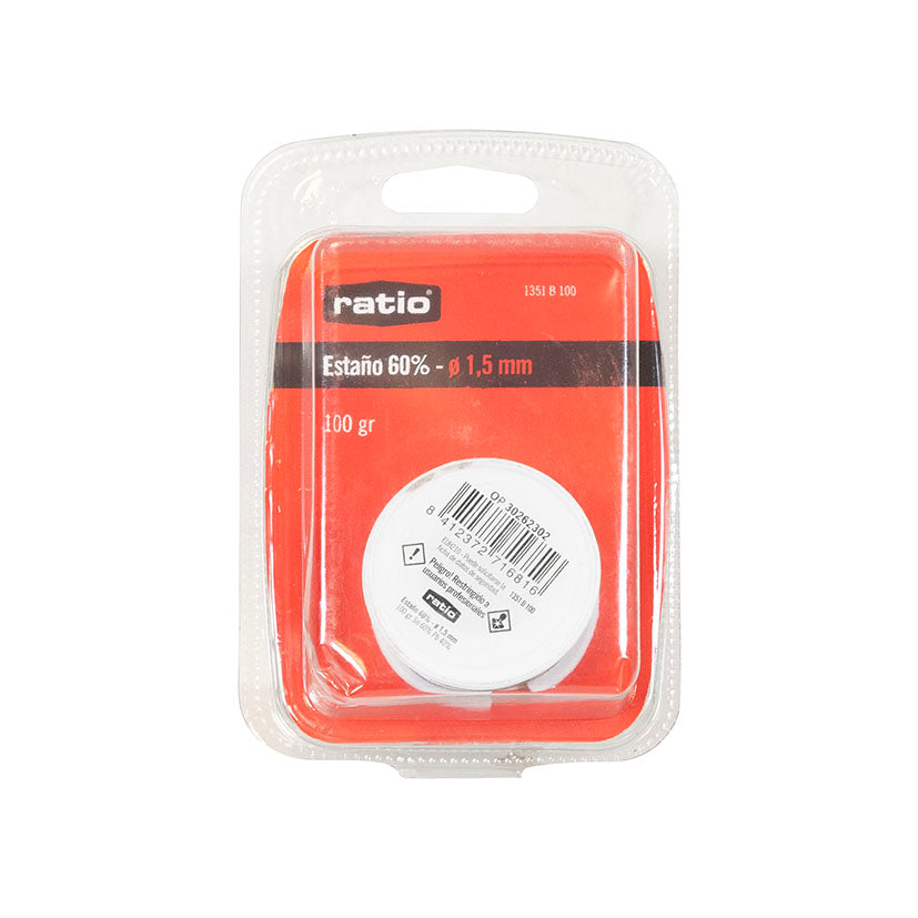 Bobina estaño 60% RATIO diámetro 1,5mm 100g soldadura eléctrica