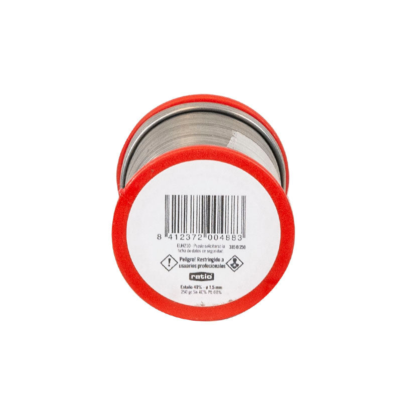 Estaño RATIO 40% Sn de 1,5 mm en bobina de 250 g para reparaciones.