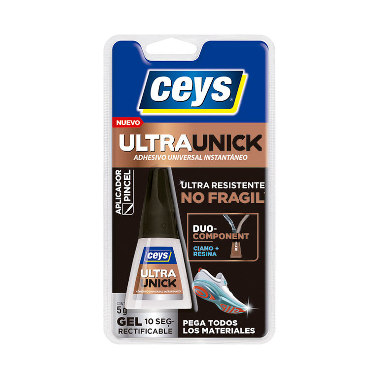 Adhesivo CEYS UltraUnick Gel 5g con aplicador de pincel para máxima precisión