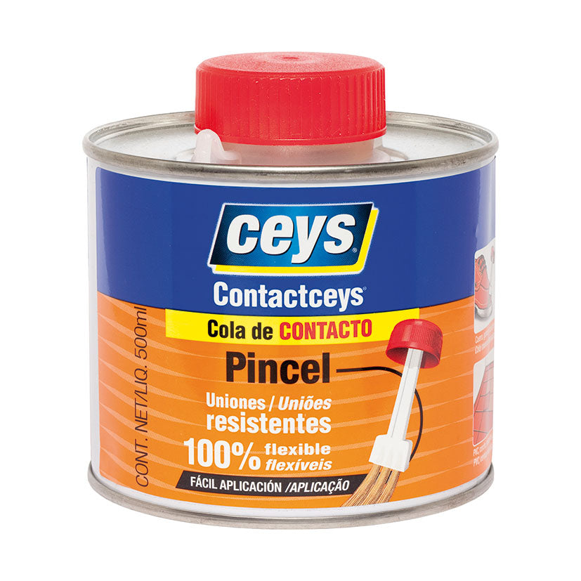 Adhesivo de contacto CEYS con pincel aplicador integrado en bote de 500ml