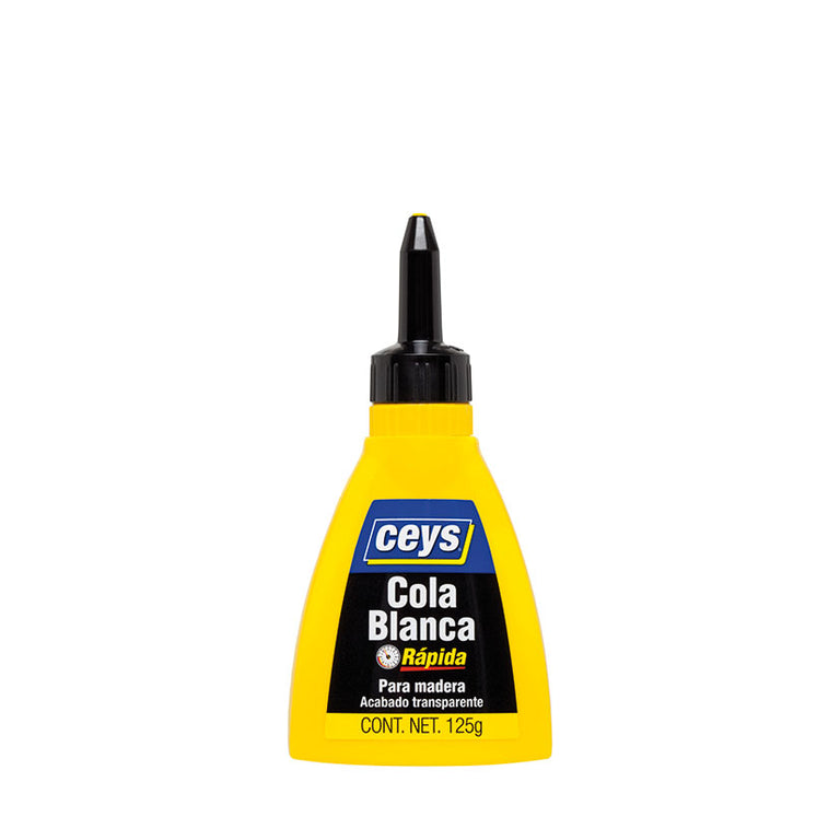 Cola blanca rápida Ceys 125g acabado transparente para madera y DM.