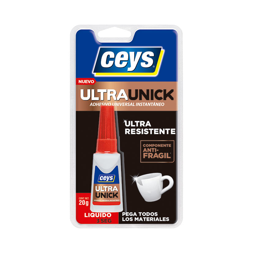 Adhesivo instantáneo CEYS UltraUnick líquido formato 20g anti-frágil