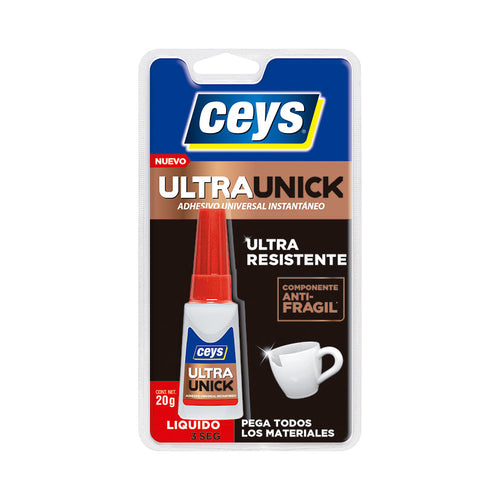 Adhesivo instantáneo CEYS UltraUnick líquido formato 20g anti-frágil