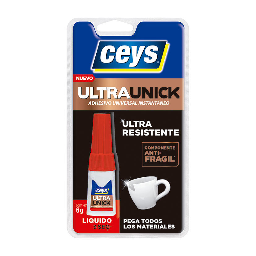 Pegamento universal CEYS UltraUnick líquido en envase de 6g