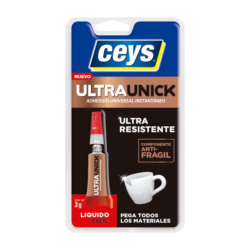 Tubo de 3g de adhesivo instantáneo CEYS UltraUnick ultra resistente