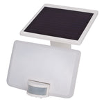 Vista frontal de foco solar blanco DUOLEC Luna para iluminación exterior