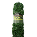 Rollo de seto artificial LISTA de 1,5x3 metros con etiqueta de protección UV y resistencia al agua.